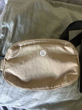 lululemon athletica Tan Belt Bag with white Logo